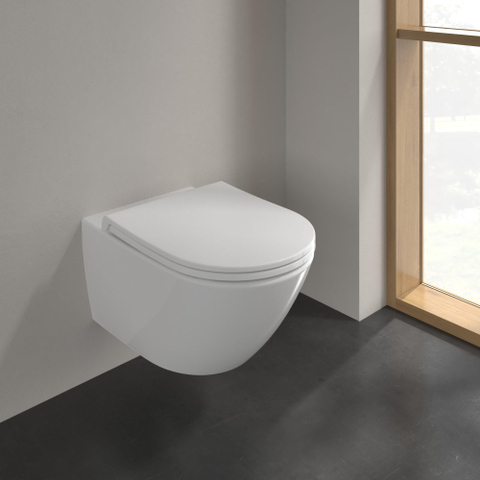 Villeroy & Boch universo twistflush Universo Wandcloset Pack - 56cm twistflush diepsoel zitting - White Alpine (glans wit) SW762339