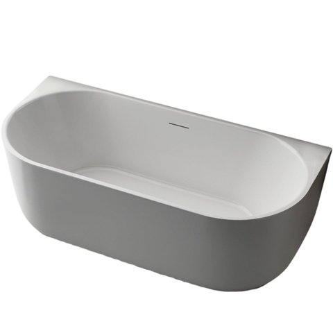 Zeza Pure Half Vrijstaand Bad - 170x80x58cm - met afvoer - acryl - mat wit SW962847