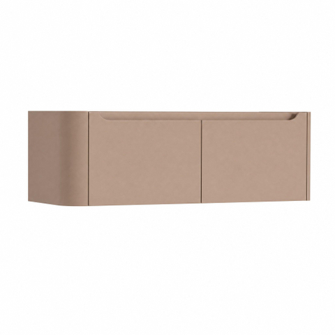 H&R Badmeubelen Juice Wastafelonderkast - 120x45x40cm - linkerhoek afgerond - 2 lades - geïntegreerde greep - peach SW1260064