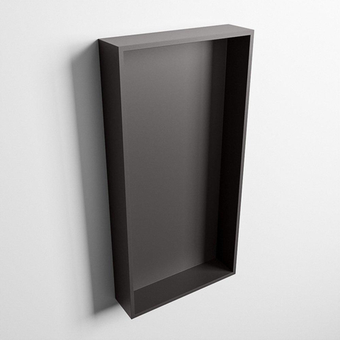 Mondiaz Easy nis 29.5x59.5x8cm voor Inbouw/opbouw 1 open vak Solid surface DarkGrey/DarkGrey SW643667