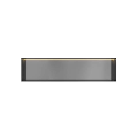 Hotbath &MORE Inbouwbox of inbouwnis - 30x120x10 - frameless + LED - PVD - geborsteld gunmetal (antraciet) SW1246638