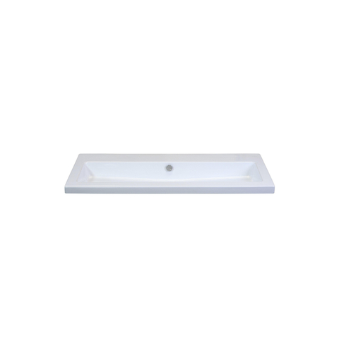 H&R Badmeubelen Djazz Wastafel - 101x45.5x4cm - 0 kraangaten - keramiek wit SW235612