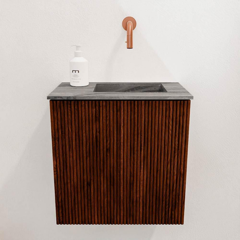 Mondiaz JOYA-DLUX 40cm toiletmeubel - kleur Ruby - Wastafel FAYE positie Rechts Zonder kraangat kleur Sombra. SW1425648