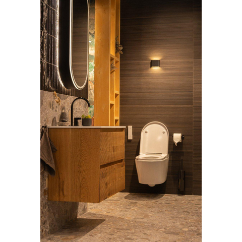 Vtwonen Composite vloer- en wandtegel - 120x120cm - 9mm - gerectificeerd - R10 - terrazzo - mat brown (bruin) SW856281