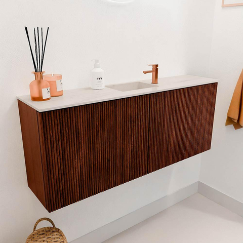Mondiaz JOYA-DLUX 100cm toiletmeubel - kleur Ruby - Wastafel FAYE positie Midden 1 kraangat kleur Meli. SW1425357
