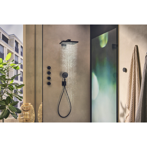 Hansgrohe Raindance E hoofddouche - 30x30cm - met douchearm - mat zwart SW297590