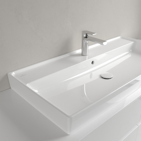 Villeroy & Boch Collaro meubelwastafel - 100x47cm - met overloop - 1 kraangat CeramicPlus - White Alpine (glans wit) SW358336