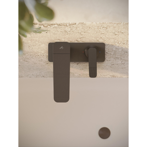Hansgrohe Axor Citterio C afbouwdeel v. 3-gats inbouw badrandkraan m. sbox en cubic cutm. handdouche. voorsprong 15.5cm - brushed black chrome SW1152201