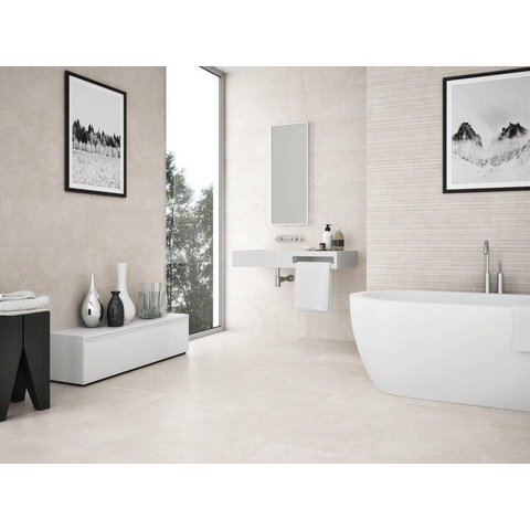 ÉCHANTILLON Terravito Urbano carreau mural et de sol - 30x60cm - 9mm - Rectangulaire - Effet béton - Crème mat SW736150