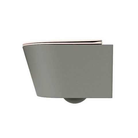 Mondiaz LAVIE hangtoilet – spoelrandloos – 36 x 53 cm – met softclose zitting – Smoke (lichtbruin), zitting Rosee (roze) SW1208692