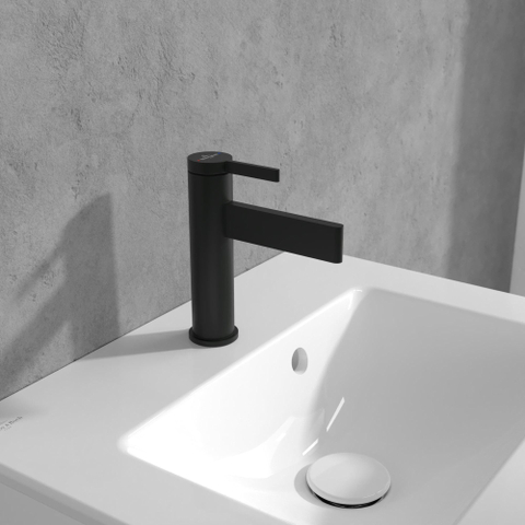 Villeroy & Boch Dawn 1 greeps wastafelkraan - zonder pop up afvoergarnituur - mat zwart SW974113