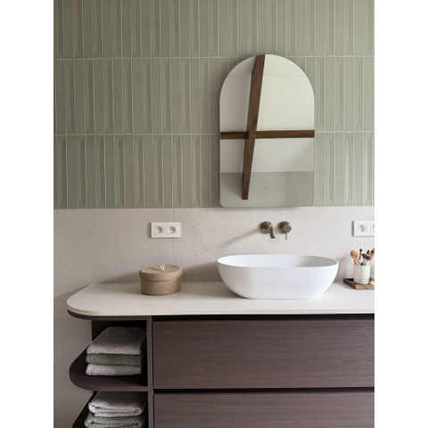 Saniclass Curve miroir – arrondi en haut – 50 x 80 cm – LED indirecte tout autour – chauffage de miroir, température de couleur réglable SW1152323