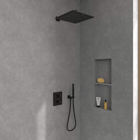 Villeroy & Boch Universal Showers tête de douche - 35cm - carrée - noir mat SW974378