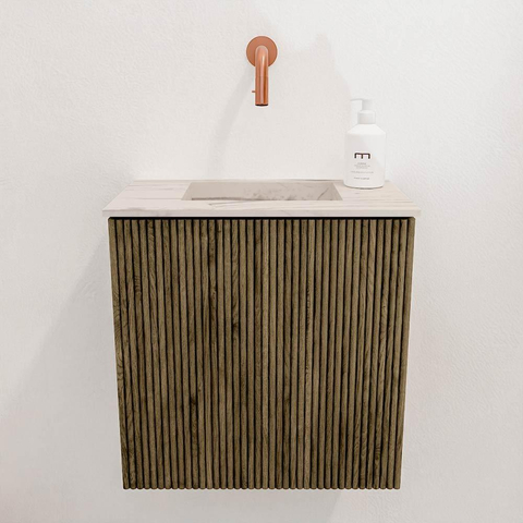 Mondiaz JOYA-DLUX Meuble de toilette 40cm - couleur Dusk - Vasque FAYE position Milieu Sans trou de robinet couleur Nata SW1425876