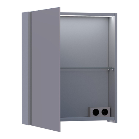 BRAUER Impress Deluxe armoire de toilette – 59 x 70 x 15 cm – LED directe – ouverture à gauche – Gris mat SW371819