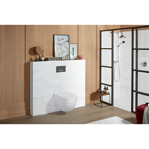 Villeroy & Boch Viconnect Bouton de commande wc E300 DF 25.3x14.5cm matière synthétique Antracite/Chrome mat SW106657