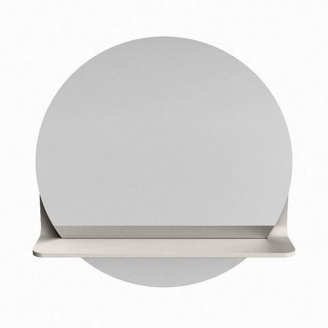 Mondiaz SPOT spiegel – Ø50 cm – met planchet – Linen (offwhite) SW1235552