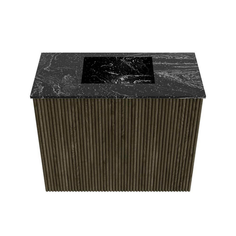 Mondiaz JOYA-DLUX Meuble de toilette 50cm - couleur Shadow - Vasque FAYE position Milieu Sans trou de robinet couleur Lava SW1422803