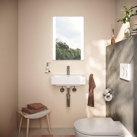 Hansgrohe Xarita Lite Q Miroir - 50x70cm - éclairage led - Vertical - interrupteur mural - Blanc mat SW1165047