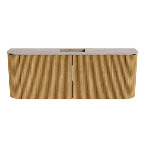 Mondiaz JOYA-DLUX 113.2cm toiletmeubel - ronding links en rechts kleur Oak - Wastafel FAYE positie Midden Zonder kraangat kleur Saba. SW1424248