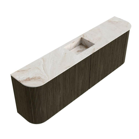 Mondiaz JOYA-DLUX 123.2cm toiletmeubel - ronding links en rechts kleur Shadow - Wastafel FAYE positie Midden 1 kraangat kleur Frappe. SW1422732