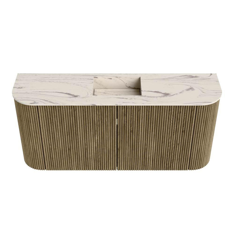 Mondiaz JOYA-DLUX Meuble de toilette 93,2cm - arrondis gauche et droite couleur Dusk - Lavabo FAYE position Milieu 1 trou de robinet couleur Nata. SW1425957