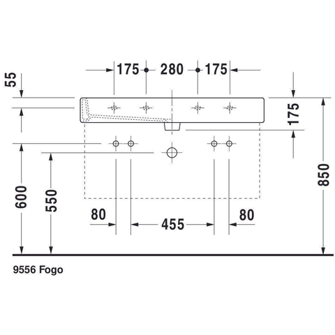 Duravit Vero Wastafel - met kraangat - met overloop - 100x47cm - met wondergliss - wit 0305317