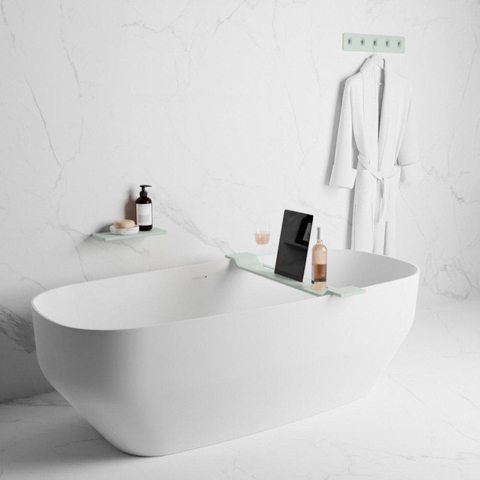 Mondiaz Easy Plancet - 14x31x1.2cm - lavabo à poser - solid surface - gris mat SW644660