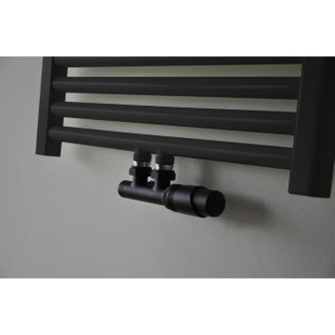 Riko set thermostatisch onderblok haaks-rechts mat zwart OUTLETSTORE STORE31524