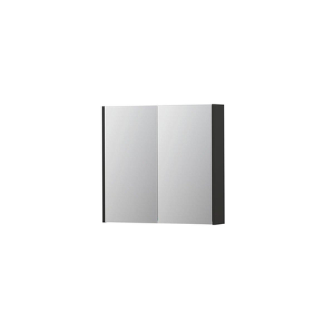 INK SPK2 armoire de toilette – 80 x 74 x 14 cm – 2 portes, portes-miroir double face – Anthracite mat SW353432