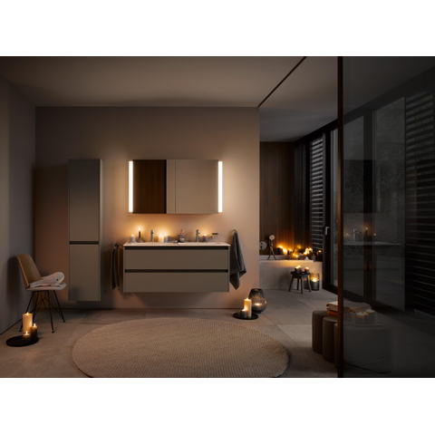 Duravit Ketho.2 Hoge kast - met 2 deuren - 40x176x36cm links - met tip onbasalt - mat basalt (antraciet) SW771861