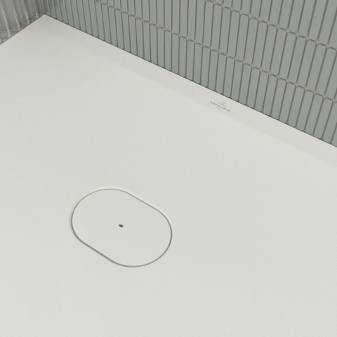 Villeroy & Boch Ecora douchebak - 160x100x4.5cm - afvoer korte zijde - white alpine (wit) SW1558913