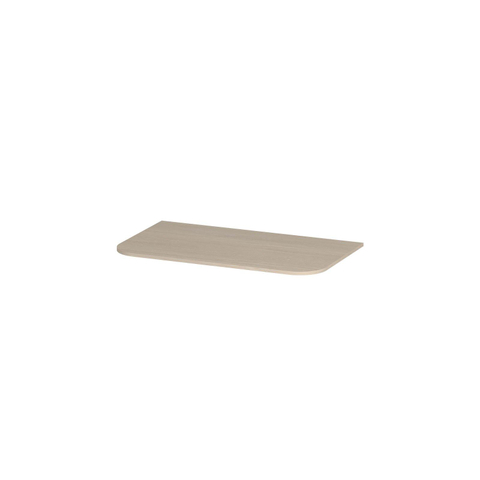 INK Concept R Plan vasque - 80x45x1.2cm - pour meuble bas arrondi - Céramique - Travertin mat SW1406220