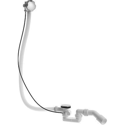 Duravit D-code Badafvoer en overloopcombinatie - met waste - voor bad - 180cm - inclusief middenafvoer - hoogglans chroom 0315177