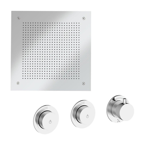 Crosswater MPRO Module ensemble de douche pluie encastré – douche de tête carrée 38 cm – sans douchette – 3 leviers – chrome SW1472477