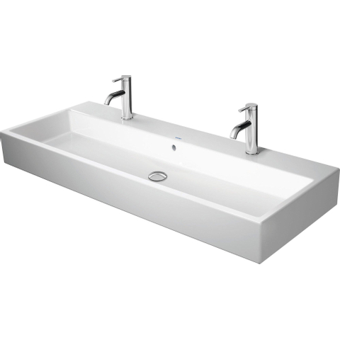 Duravit Vero air Dubbele wastafel - 120x47cm - met 2 kraangaten - met overloop - wit SW156934