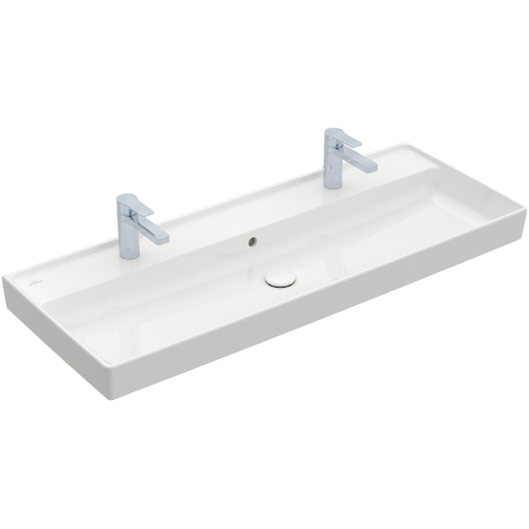 Villeroy & Boch Collaro meubelwastafel - 120x47cm - met overloop - 2 kraangaten - White Alpine (glans wit) SW358328