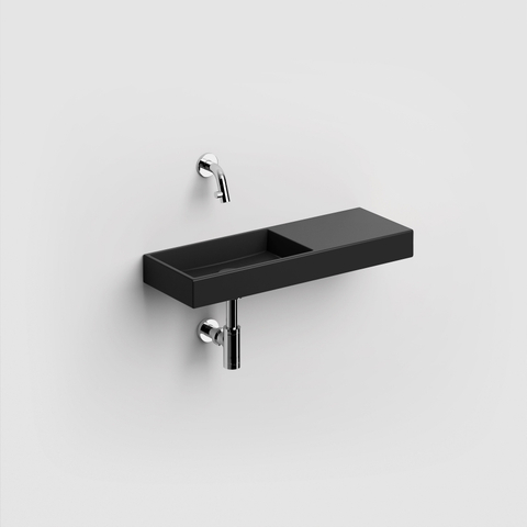 Clou Mini Wash Me lave-mains - 56x19x6cm - céramique - sans trou robinet - droite - noir mat SW9318