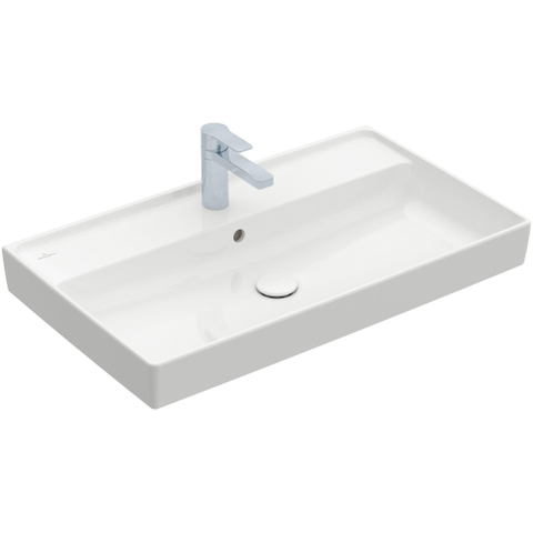 Villeroy & Boch Collaro meubelwastafel onderzijde - geslepen - 80x47cm - met overloop - 1 kraangat - White Alpine (glans wit) SW358317