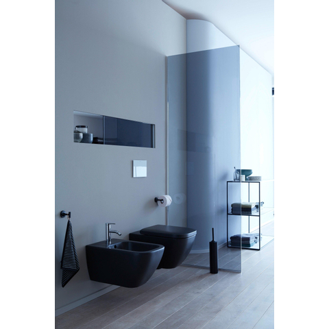 Duravit Starck T Borstelgarnituur - staand - 43x8cm - mat zwart SW297085