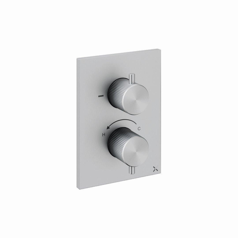 Crosswater 3ONE6 Inbouwthermostaat - 2 knoppen - 1 functie - geborsteld RVS SW876118