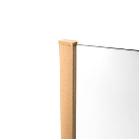 Wiesbaden Slim douche à l'italienne avec profilé en laiton et barre de stabilisation 120x200cm verre Nano clair 8mm SW398202