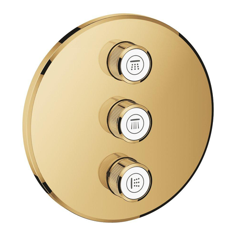 Grohe Grohtherm SmartControl Afbouwdeel - voor inbouwkraan - volumeregeling (stopkraan) - 3 functies - rond - cool sunrise (goud) SW354635