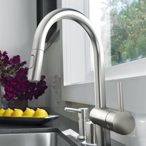 GROHE Minta Robinet de cuisine - haut - bec pivotant/extensible - 2 types de jets - supersteel brossé SW225338