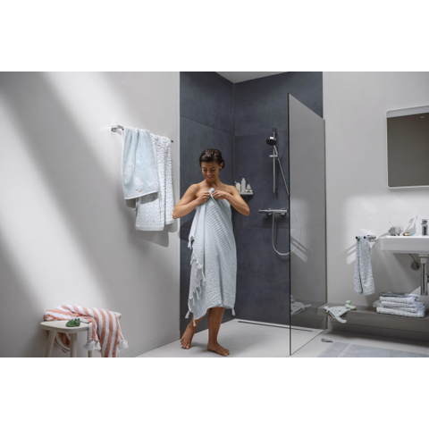 Hansgrohe Unica Glijstang Pulsify S - 65cm - met push-schuifstuk en doucheslang - hoogglans chroom SW651223