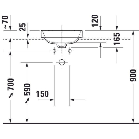 Duravit Happy D.2 Plus waskom vierkant - zonder kraangat - zonder overloop - 40x40cm - met keramische afdekkap - glans wit SW297013