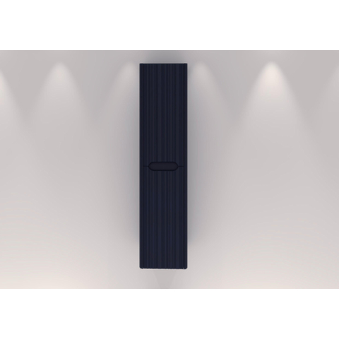 H&R badmeubelen Juice Hoge Kast - 40x35x170cm - met ronde hoeken - 3D-front - 2 deuren - rechtsdraaiend - blue oak SW875865