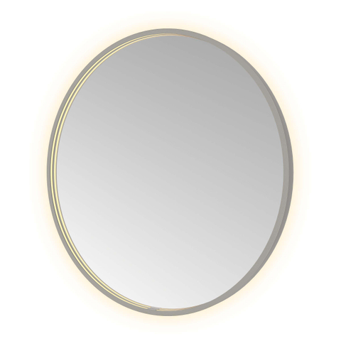 Hotbath &MORE Spiegel Round - diameter 80cm - direct en indirect LED - spiegelverwarming - dimbaar - met afstandsbediening - PVD - geborsteld gunmetal antraciet SW1245873