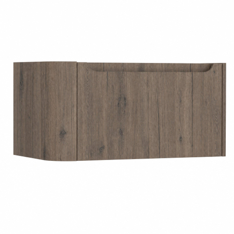 H&R Badmeubelen Juice Meuble sous lavabo - 80x45x40cm - angle gauche arrondi - 1 tiroir - poignée intégrée - chêne Tucson SW1205661