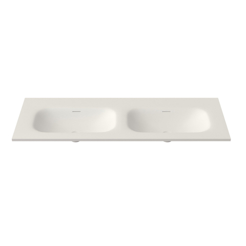 Saniclass Flow lavabo - 121x46x1.5cm - double vasque - sans trou de robinet - blanc SW1224150